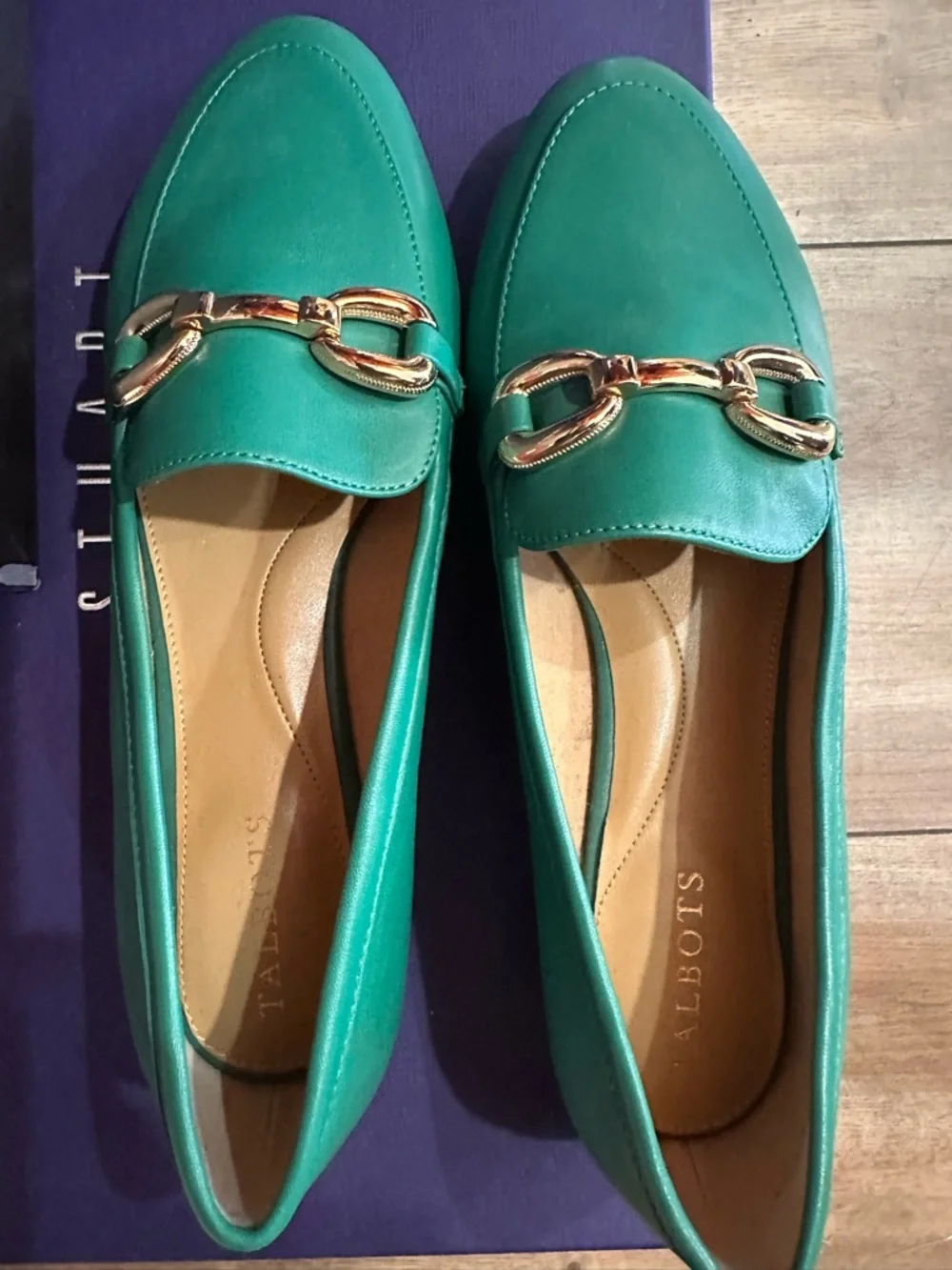 Talbots Green Leather Horsebit Loafers new without tags size 8.5 - Picture 5 of 8